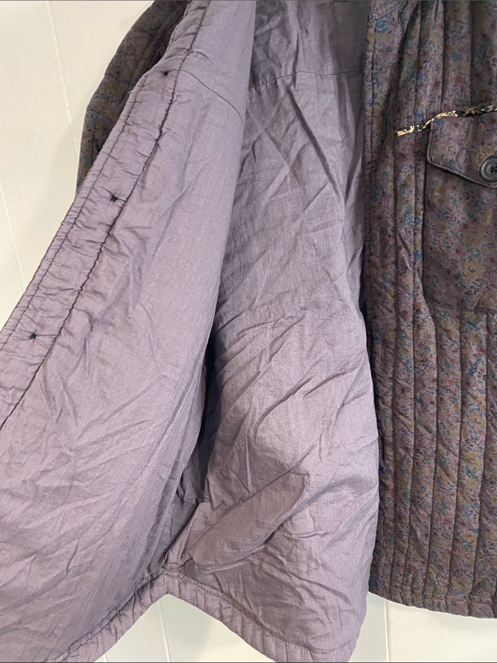 Boho Floral Quilted Chore Jacket Shacket Patchwork Prairie Folk Cottagecore XS - Picture 6 of 13
